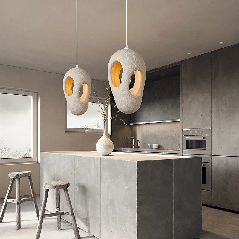 NovaShells Dual Shell Pendant Light With Handcrafted Shells