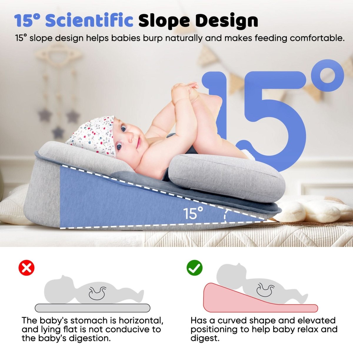 NurtureNest Ergonomic Baby Pillow — Curved Profile Positioning Cushion