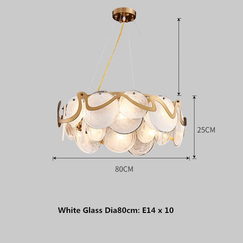 Cirrus Cloud Pendant Light with Gold Glass Lampshade
