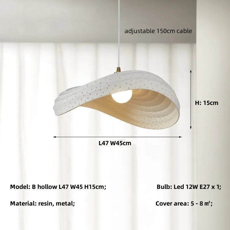SylvaLumen Resin LED Pendant Light In Wabi Sabi Style Dimmable