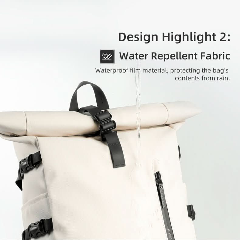 TrailMate Expandable Roll-Top Backpack — Large Capacity, Dedicated Laptop Compartment