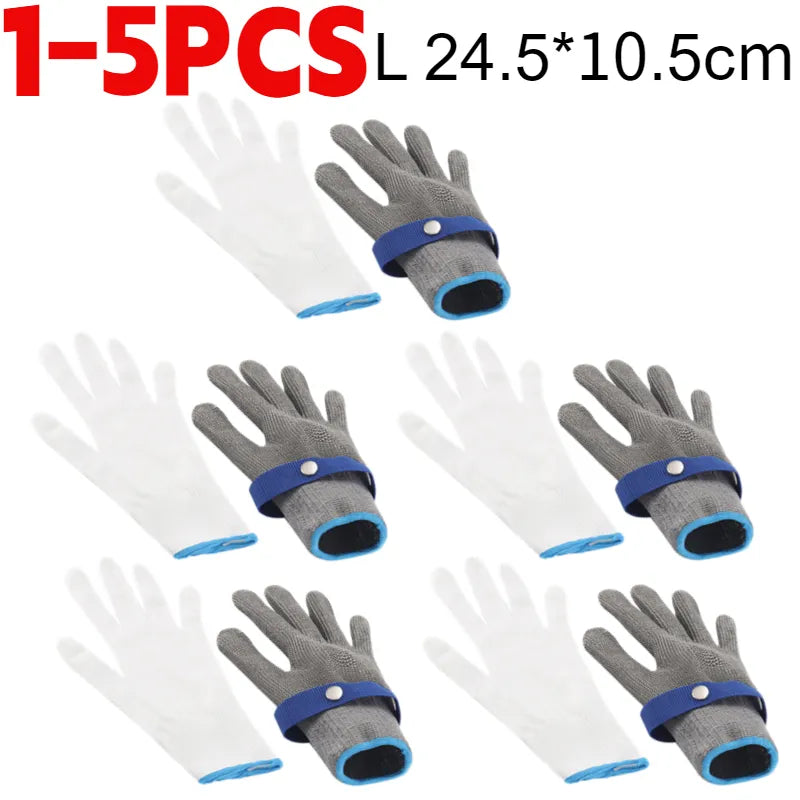 Stainless Steel Cut-Resistant Gloves — Maximum Hand Protection