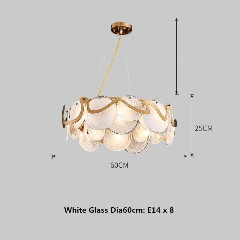 Cirrus Cloud Pendant Light with Gold Glass Lampshade
