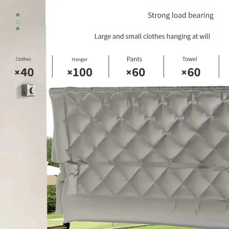 Estendal retrátil de parede FlexiLine — Fio para roupa retrátil, estrutura economizadora de espaço