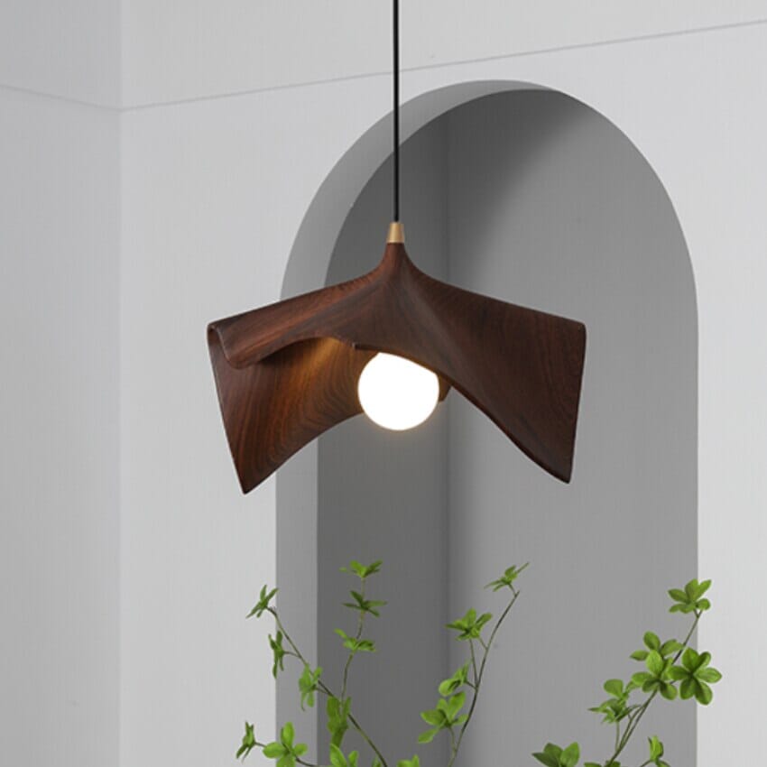 Luxury Black Folded Resin Pendant Light with Adjustable Length and Soft LED Lighting