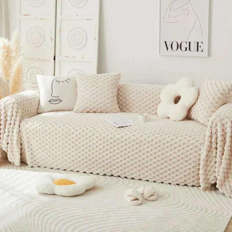 Velora Anti Scratch Protection Plush Chenille Sofa Cover