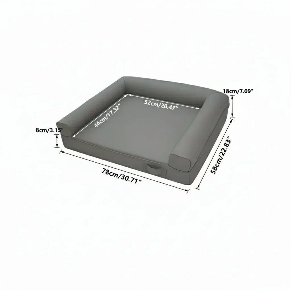 HavenPaw orthopädisches Hundesofa — Mikrofaserleder, wasserdichtes Design mit Randpolsterung