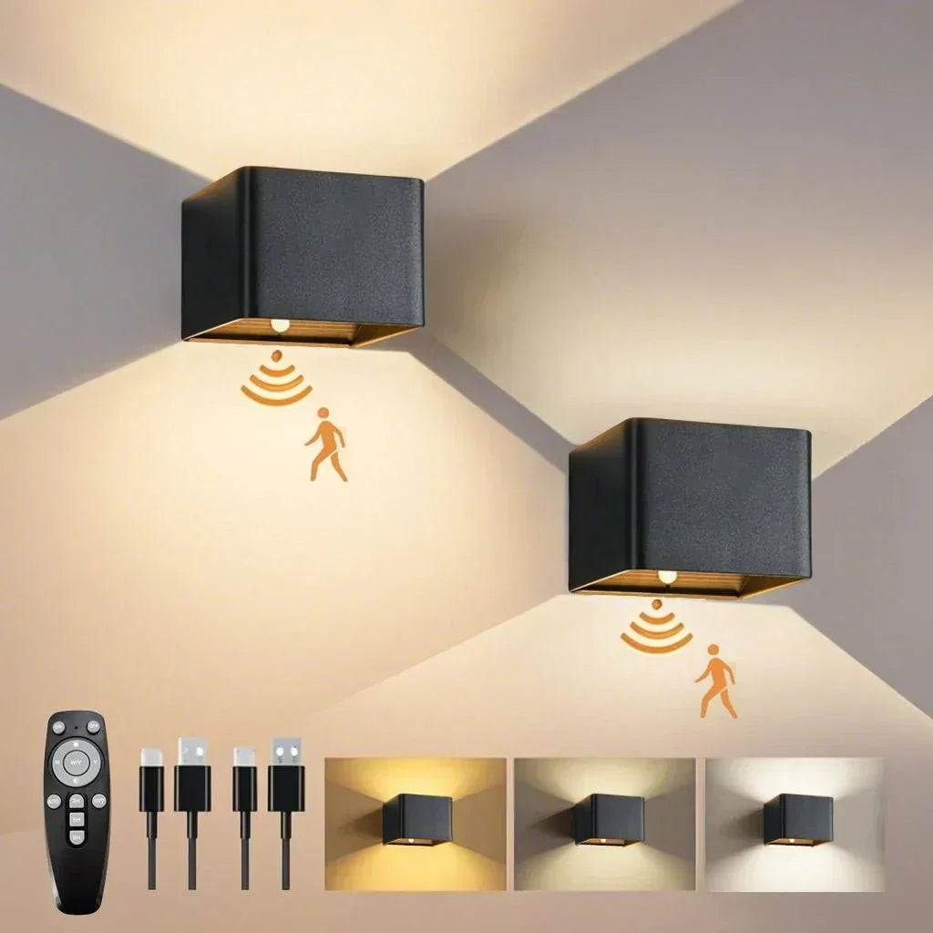 LuminaWall Wireless LED Wall Light — 4000 mAh Battery, Integrated Motion Sensor