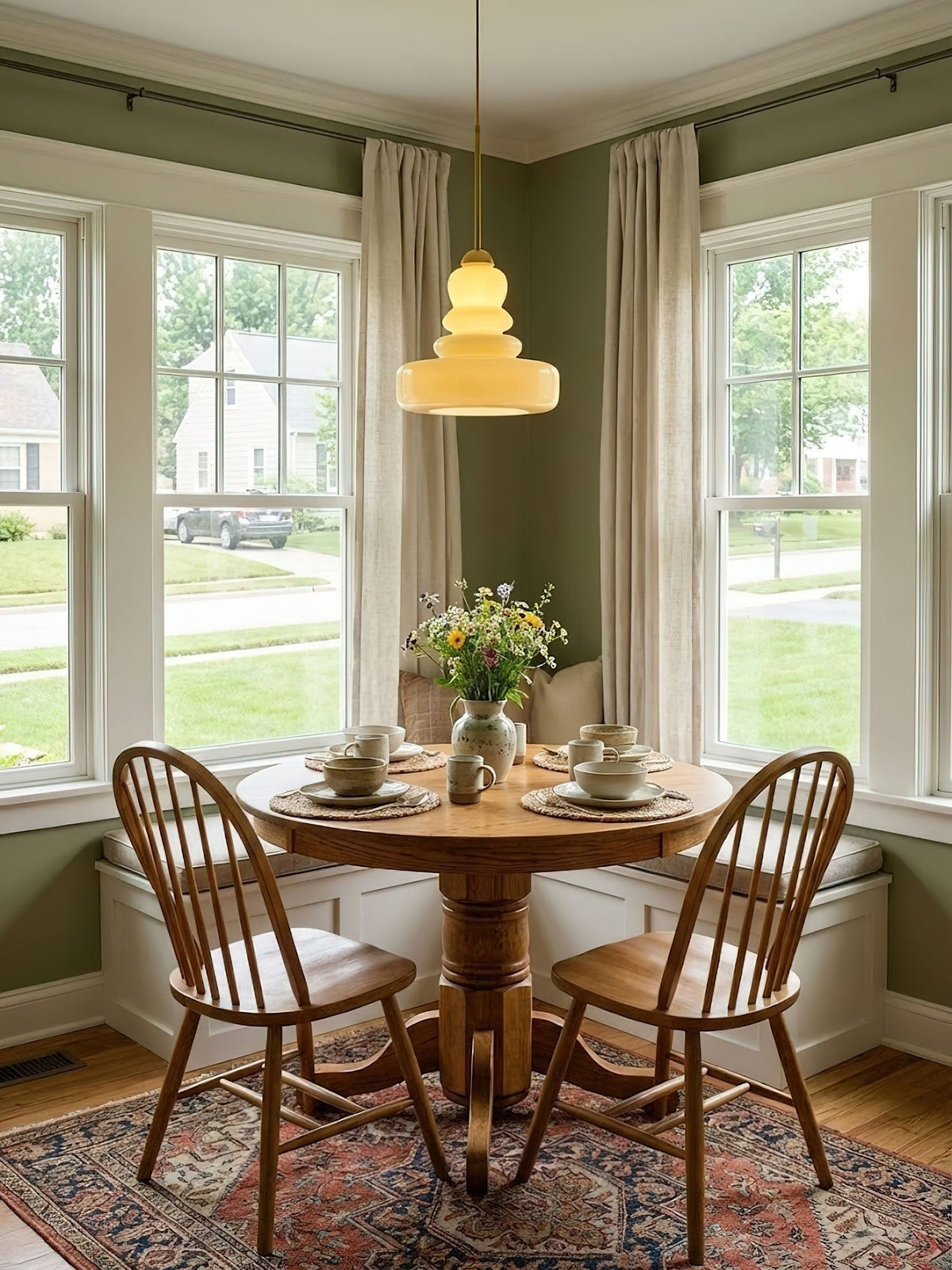 Vintage Schoolhouse Style Glass Pendant Light | Ventumra