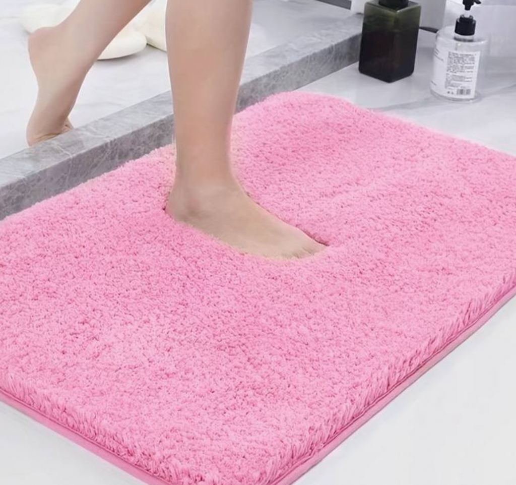 High-Density Microfiber Bath Mat — Soft, Absorbent, Non-Slip