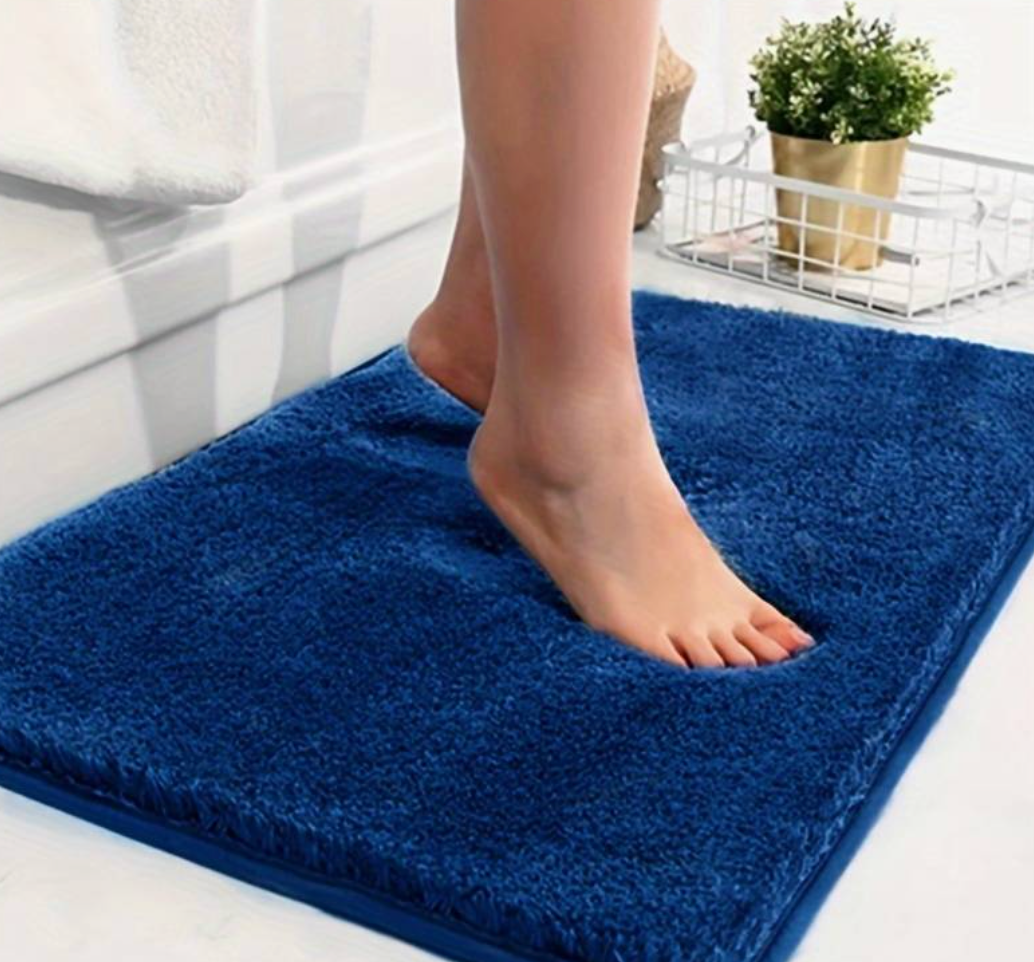 High-Density Microfiber Bath Mat — Soft, Absorbent, Non-Slip