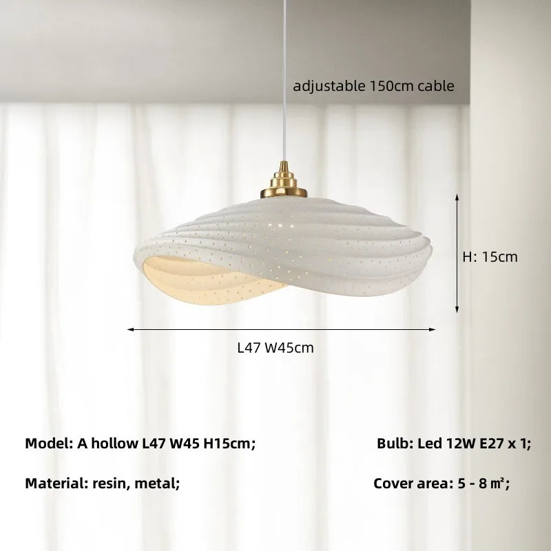 SylvaLumen Resin LED Pendant Light In Wabi Sabi Style Dimmable