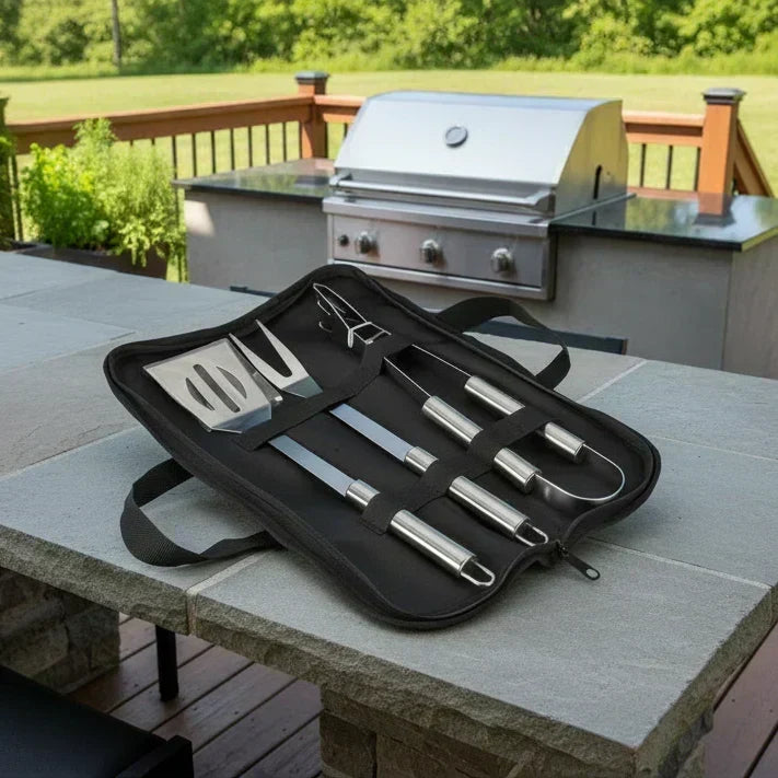 BlazeChef Elite Grillbesteck-Set aus Edelstahl — langlebige Grillutensilien
