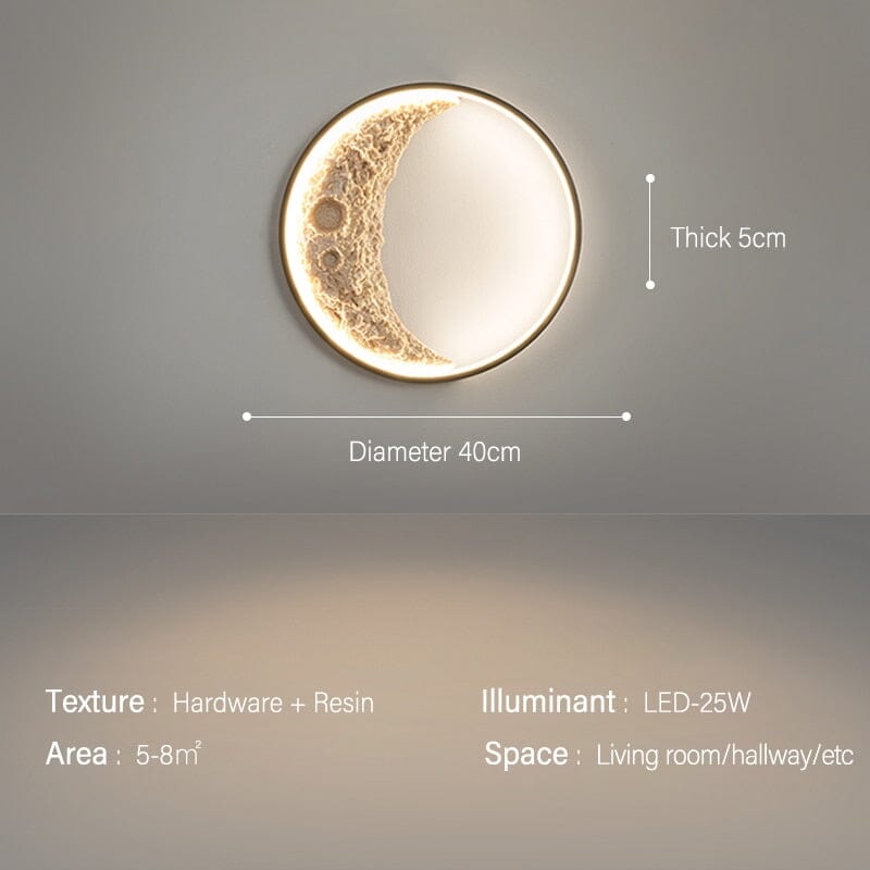 Lunar Ring Wall Lamp Minimal Circular Moon Light Glow