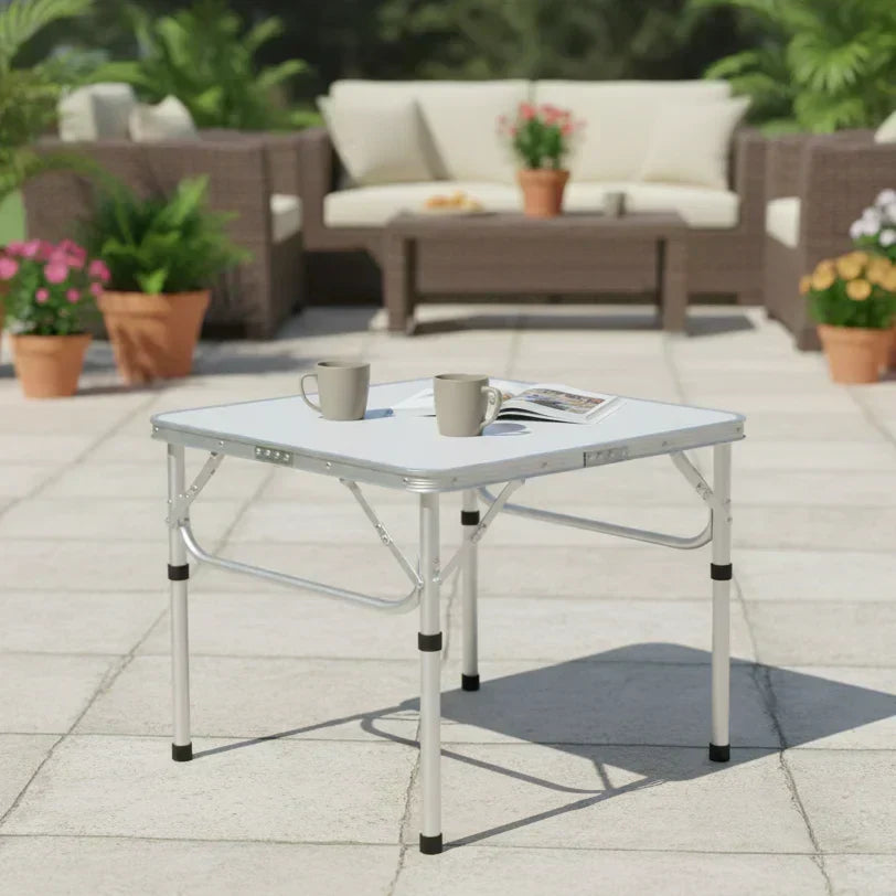 Table de camping pliante TrailPeak — Hauteur réglable sur deux niveaux, structure portable et pliable