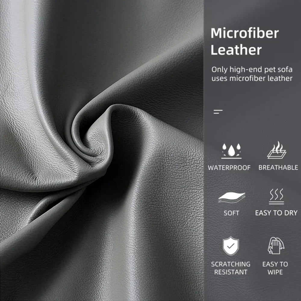 HavenPaw orthopädisches Hundesofa — Mikrofaserleder, wasserdichtes Design mit Randpolsterung