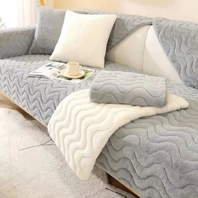 NovaGuard Polyester Sofa Cover — Waterproof Surface and Non-Slip Backing