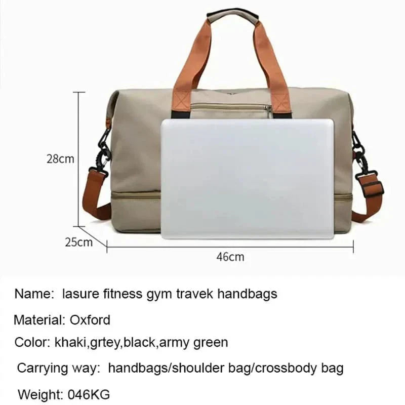 PulseFlex Pro Reisetasche — 46 x 25 x 28 cm Handgepäcktasche mit mehreren Fächern
