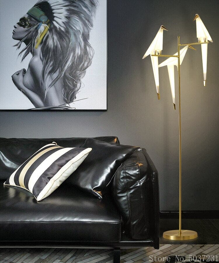 Avelon Birdlight Floor Lamp With Elegant Acrylic Shade
