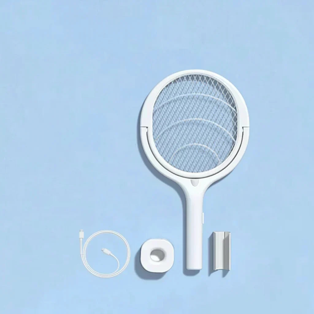 VoltGuard 5-In-1 Electric Mosquito Swatter — Cordless, Rechargeable, Integrated LED