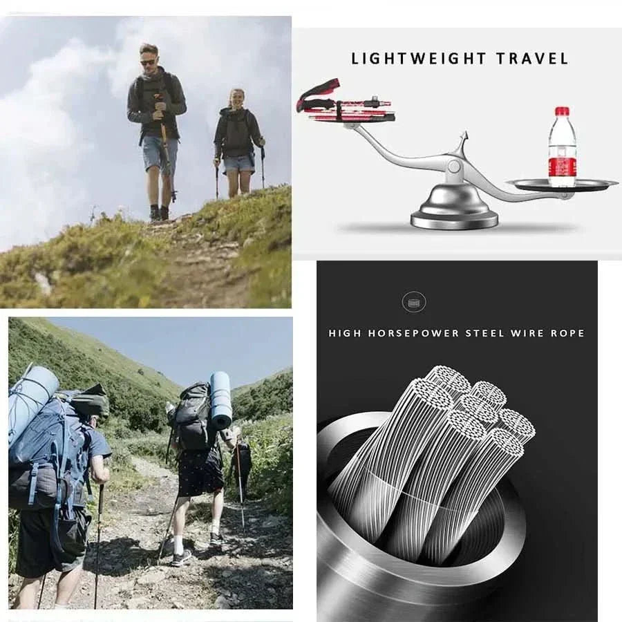 TrailPeak sammenklappelige trekkingstave — kompakt, sammenfoldeligt design