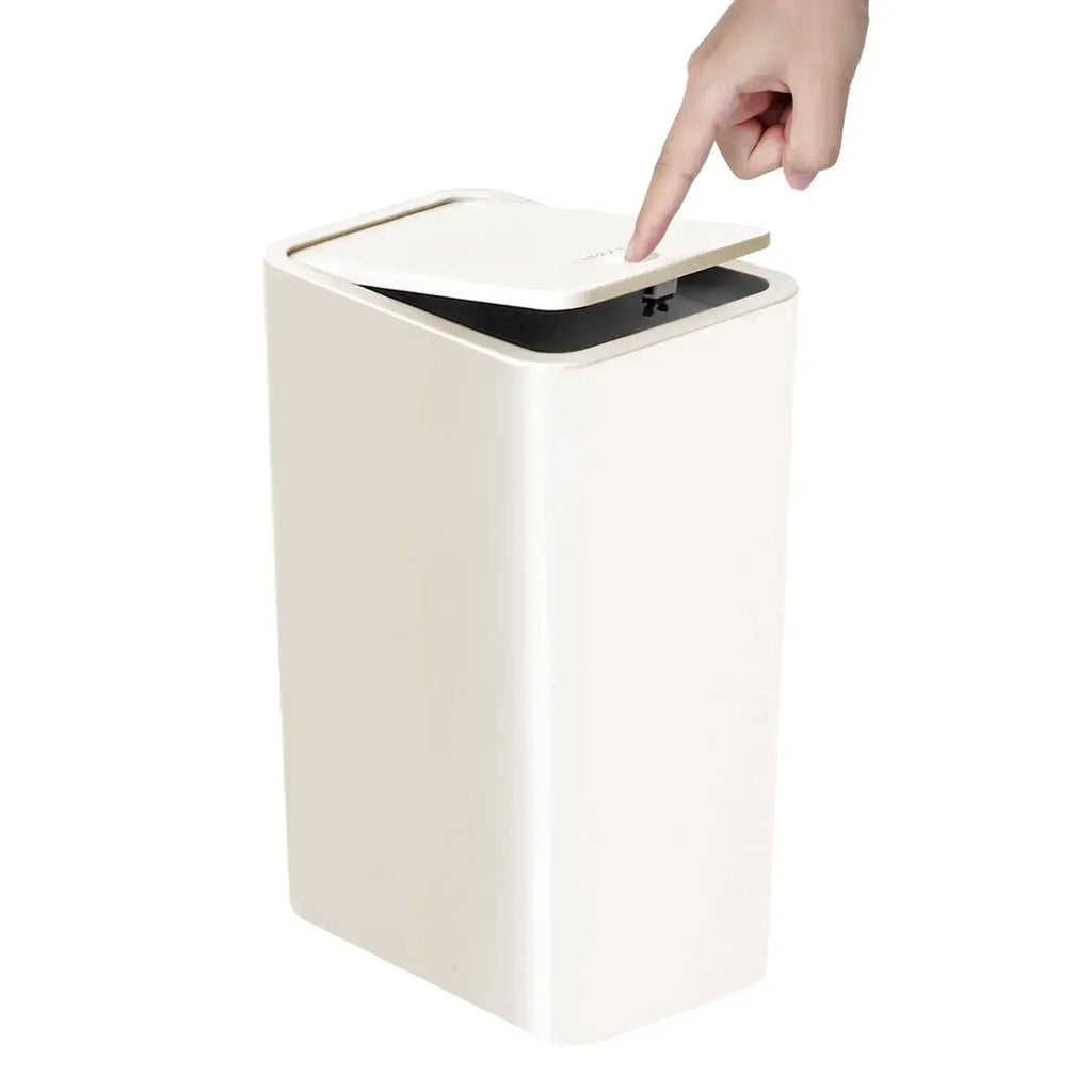 SmartClean 10L Bathroom Trash Can — Hygienic Push Lid
