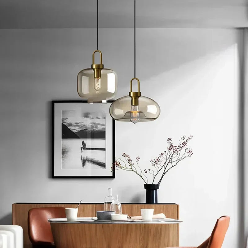AstraLume Smoke Glass Pendant Light for Modern Spaces