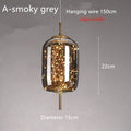 Lyra Nordic Vintage Glass Stone And Steel Pendant Lights Chrome Finish