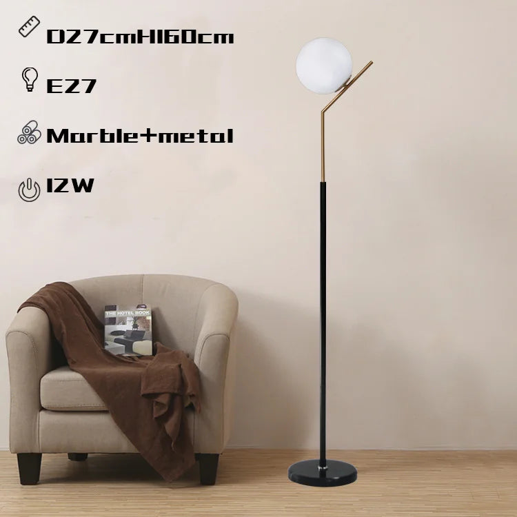 AuroraNova LED Floor Lamp With Remote And Marble Base