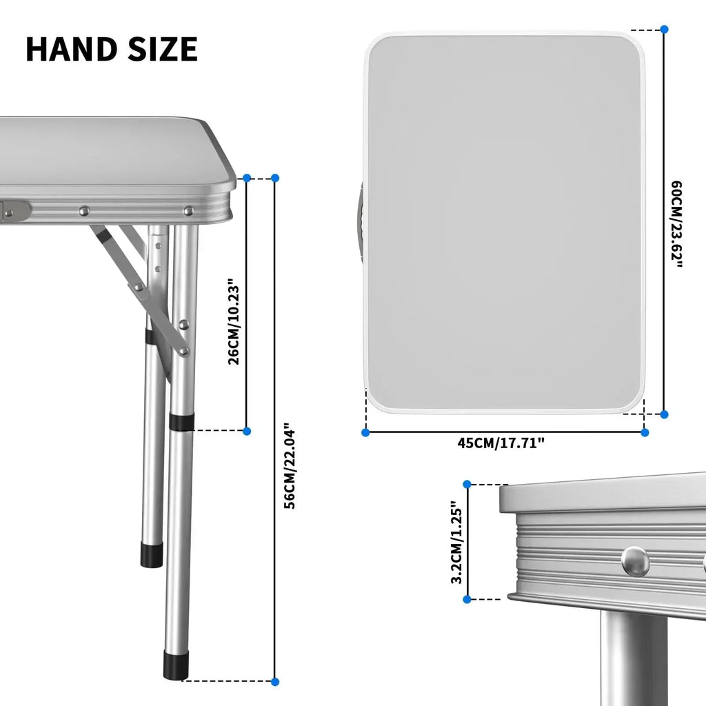 Table de camping pliante TrailPeak — Hauteur réglable sur deux niveaux, structure portable et pliable