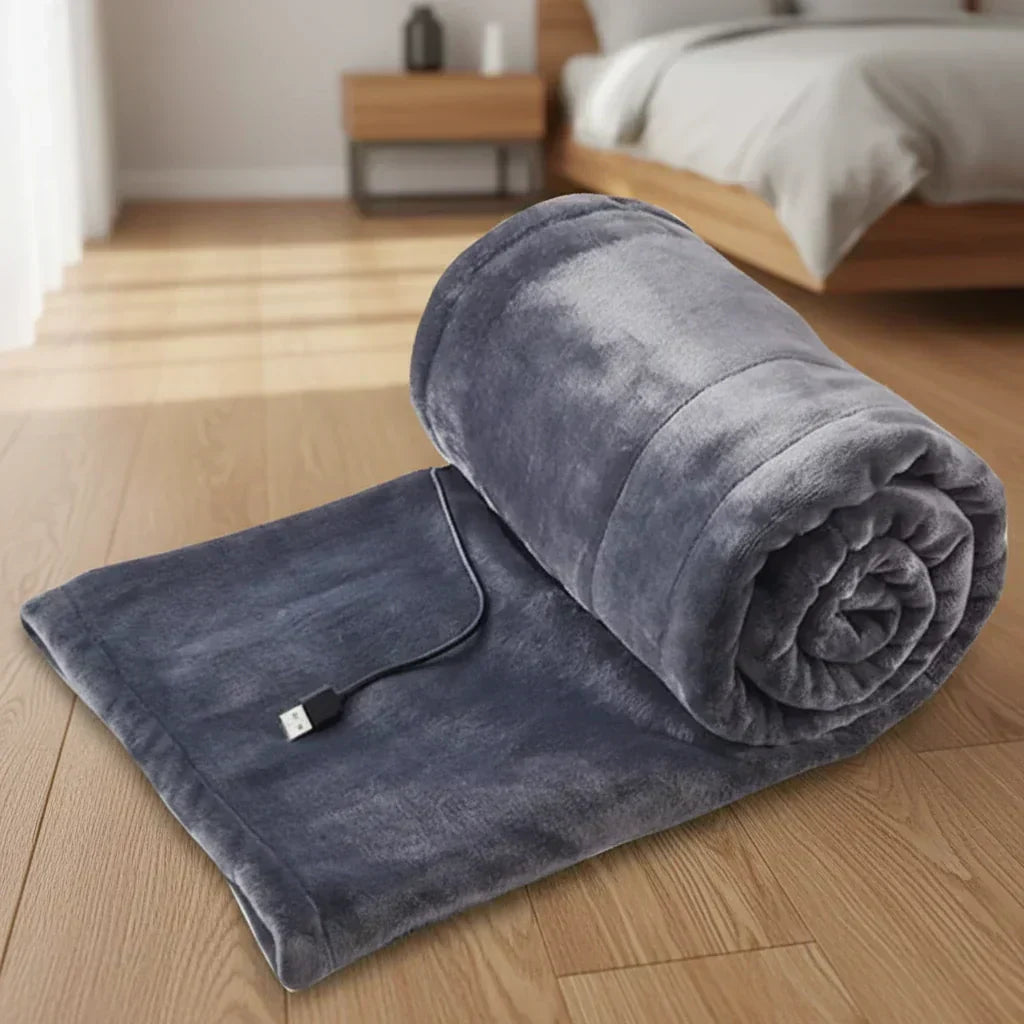 WarmGlide Compact USB Warming Blanket — 3 Heat Settings, Portable Electric Throw