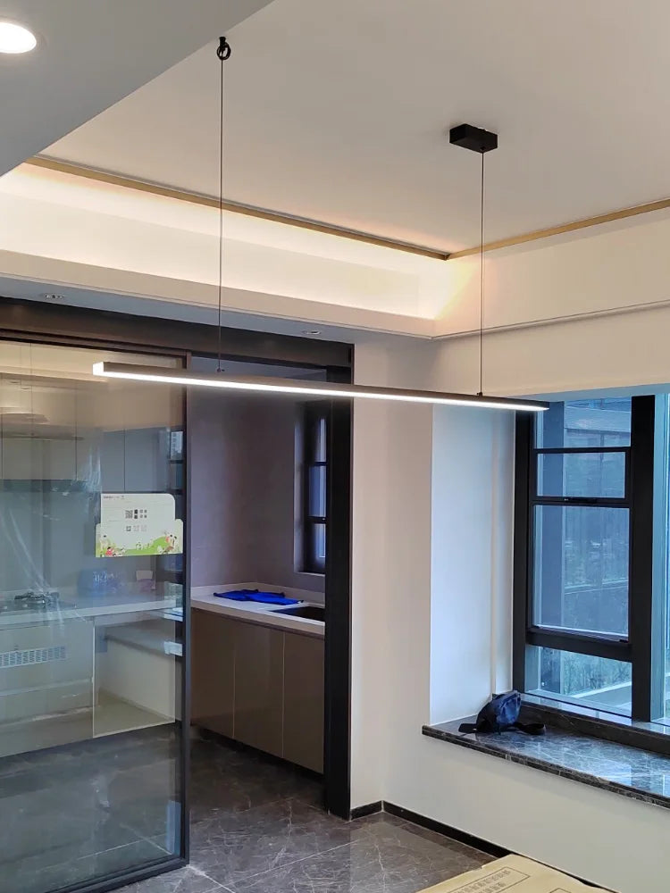 Aurelio Long Bar Pendant Lights With Adjustable LED