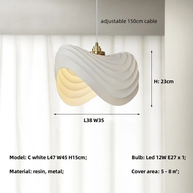 SylvaLumen Resin LED Pendant Light In Wabi Sabi Style Dimmable