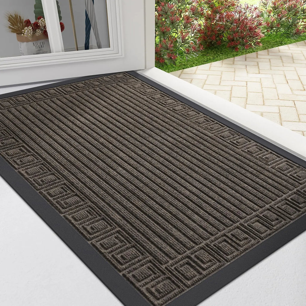 Architectural Ribbed Border Entry Rug | Ventumra
