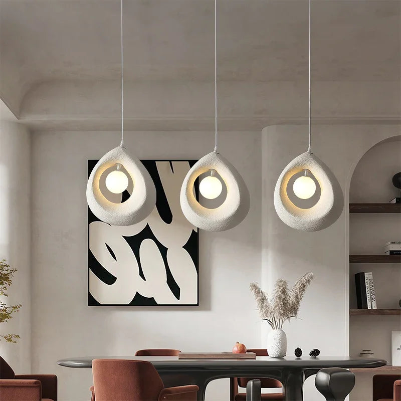 Hikari Resin LED Pendant Light in Japanese Wabi-Sabi Style