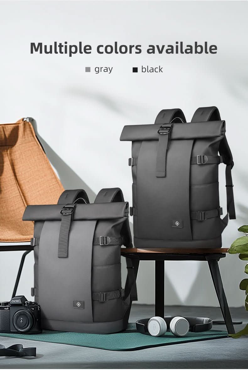 TrailNova Expandable Outdoor Backpack — Laptop Compartment, Roll-Top Closure, Large Capacity