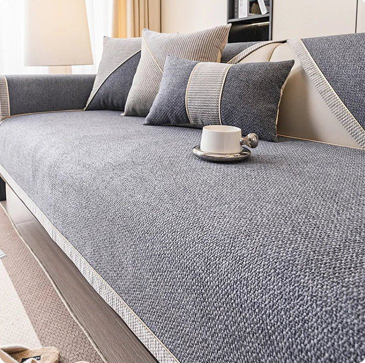 TerraWeave Non-Slip Cotton Linen Sofa Cover