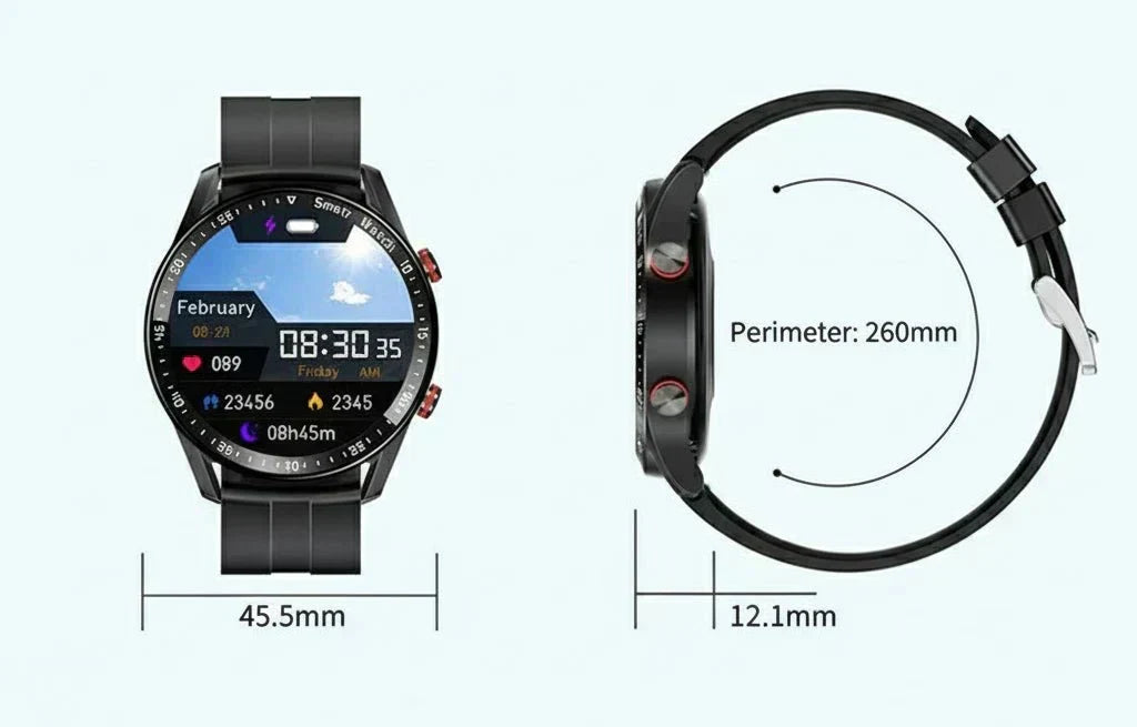 PulseNova Premium Men's Smartwatch — ECG Monitor, PPG Sensor, Call Function