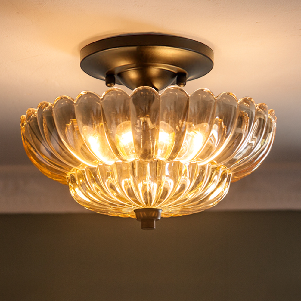 Arisha Modern Umbrella Glass Flush Mount Ceiling Light | ventumra