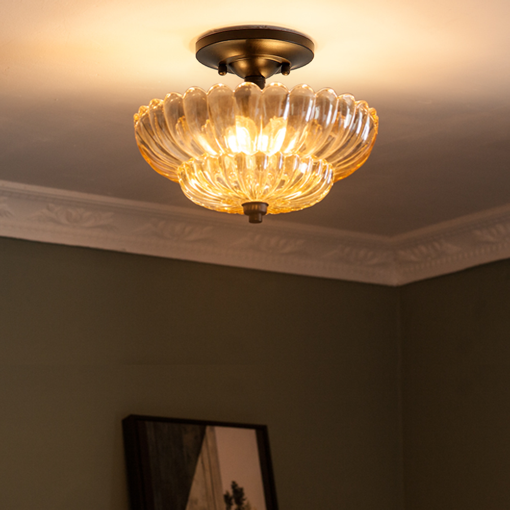 Arisha Modern Umbrella Glass Flush Mount Ceiling Light | ventumra