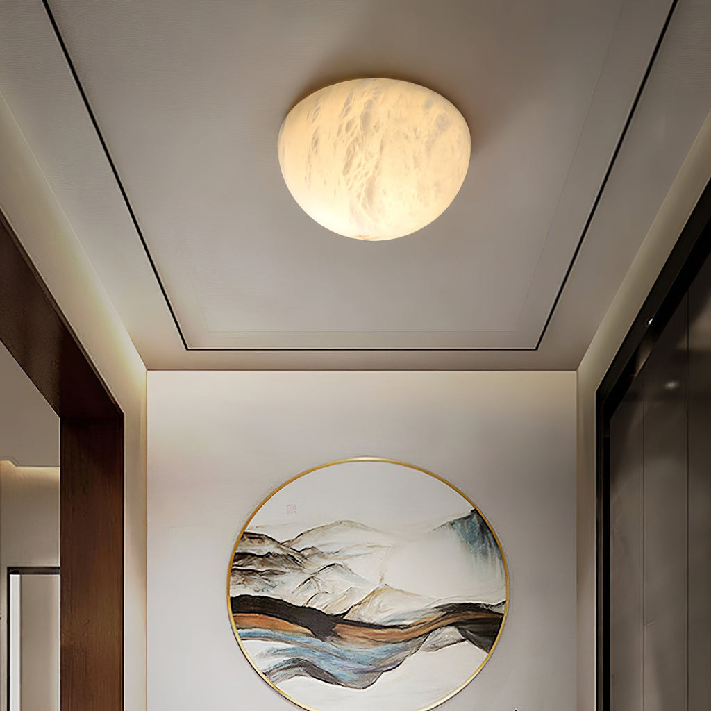 Visoliel Minimalist Alabaster Ceiling Light | ventumra