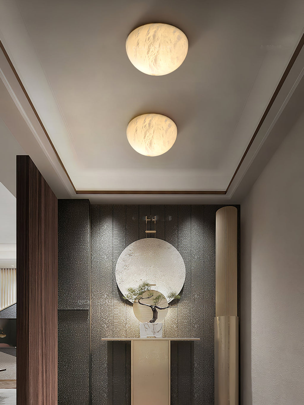 Visoliel Minimalist Alabaster Ceiling Light | ventumra