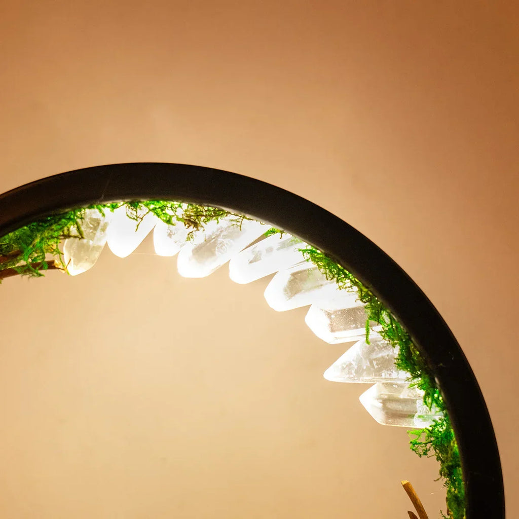 Light Spell Night Light — Round Frame, Plants & Crystals