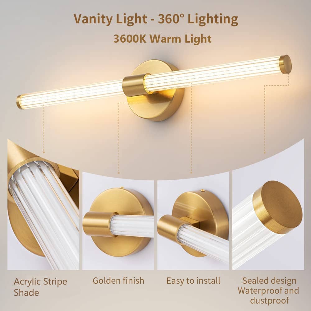 Aurora Crown Gold Wall Lamp with Acrylic Shade Finish