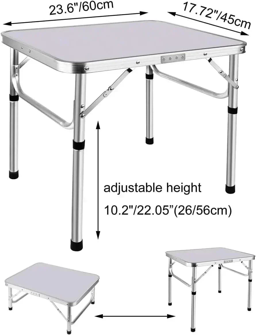Table de camping pliante TrailPeak — Hauteur réglable sur deux niveaux, structure portable et pliable