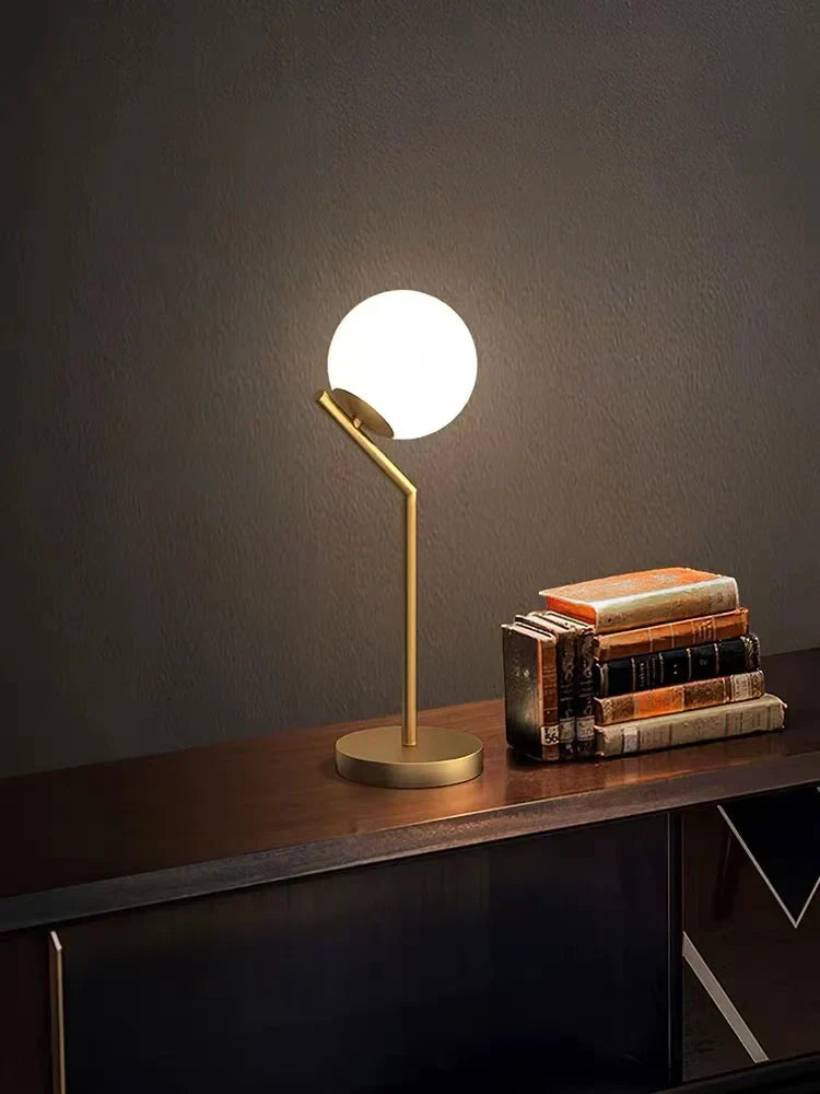 Aurelia Italian-Inspired Gold Glass Ball Table Lamp