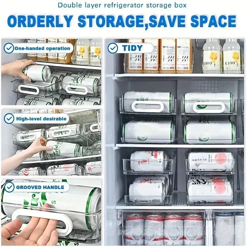 Dispensador de latas de dois níveis FrostKeeper — suporte de bebidas alimentado por gravidade