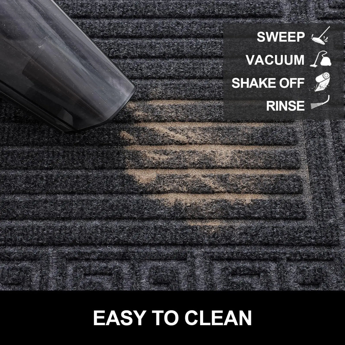 Architectural Ribbed Border Entry Rug | Ventumra