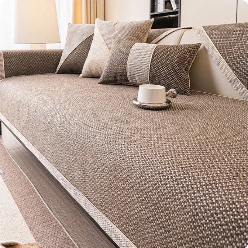 TerraWeave Non-Slip Cotton Linen Sofa Cover