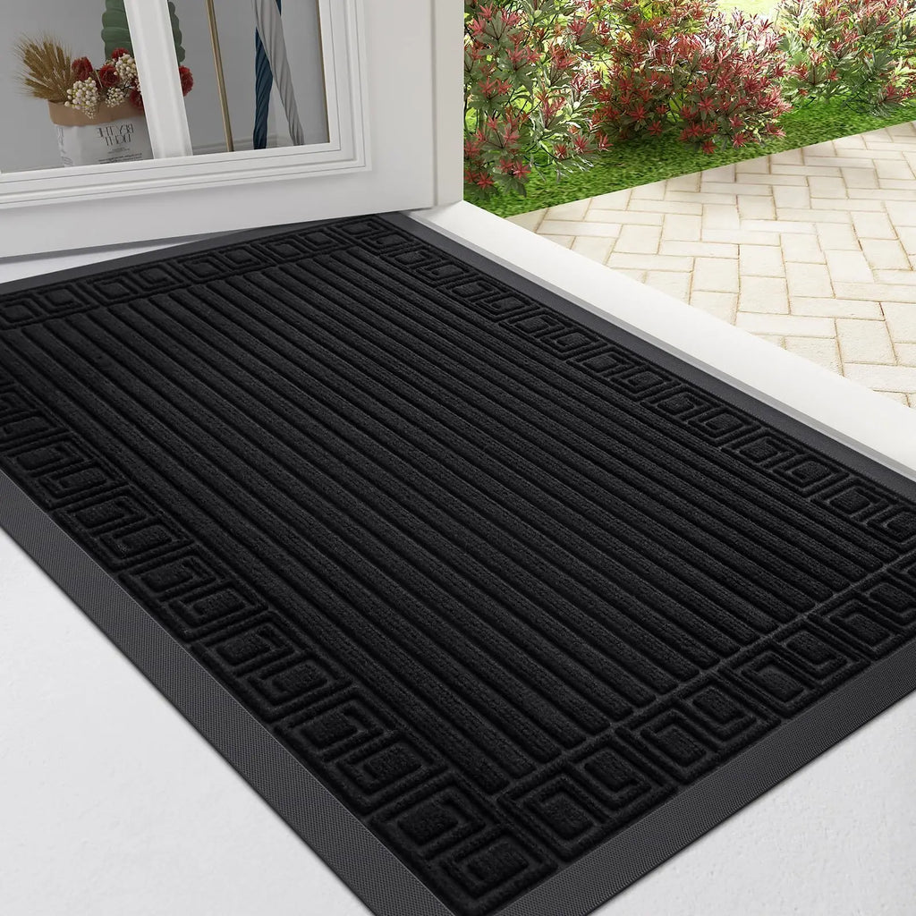 Architectural Ribbed Border Entry Rug | Ventumra